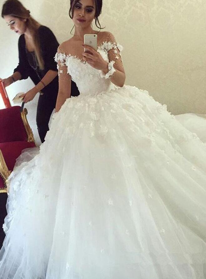 white wedding dress princess