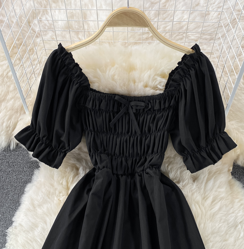 Cute Square Neck Summer Dress With Puff Sleeves on Luulla
