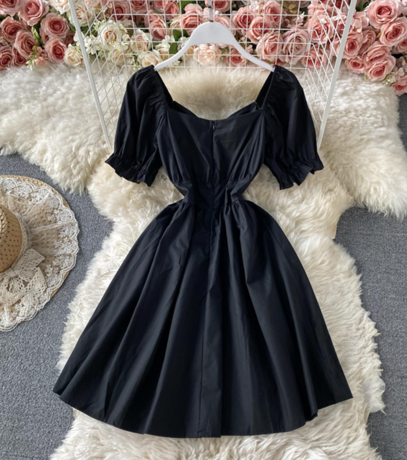 Black A Line Short Dress