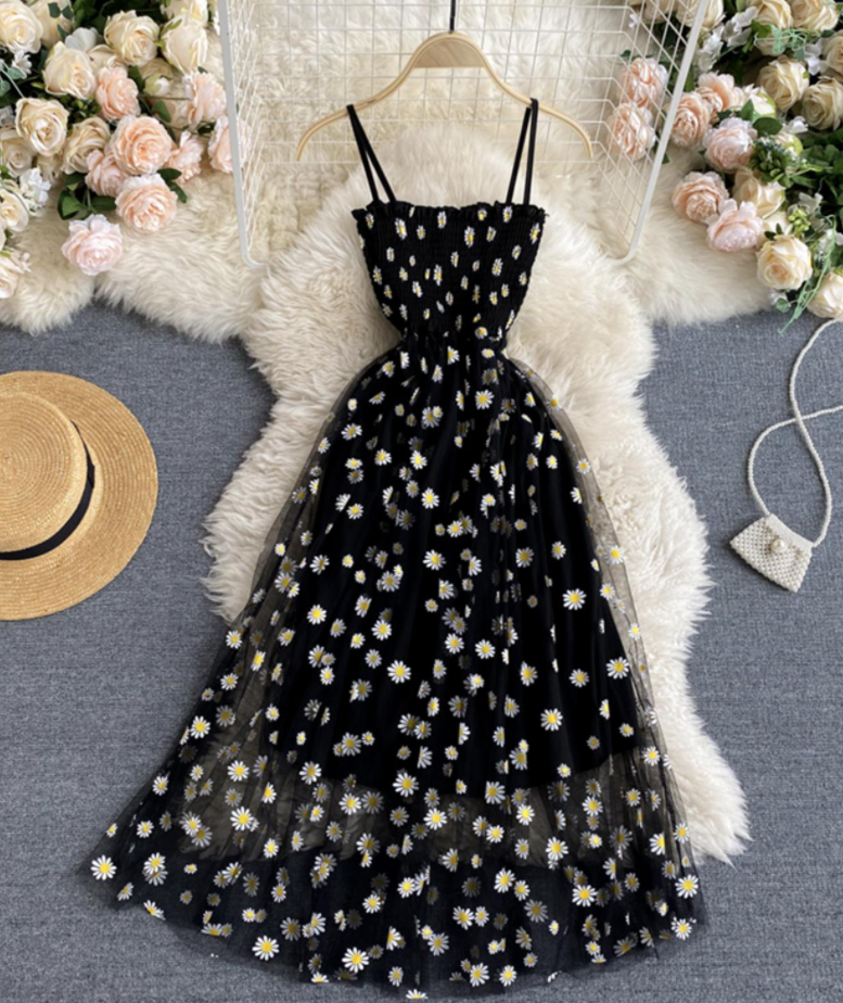 Cute A Line Tulle Floral Dress