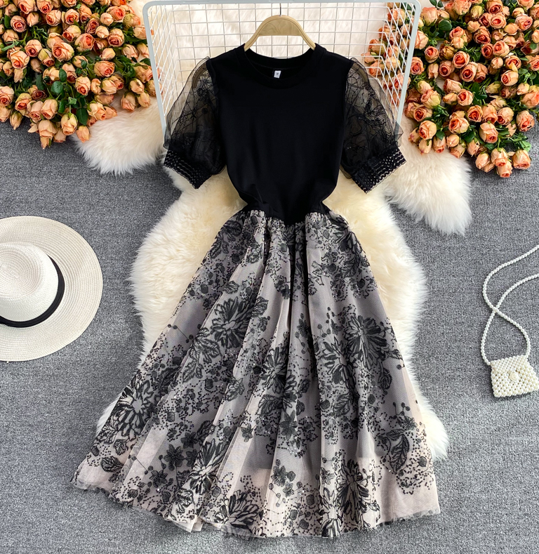 4612297 Black Lace A-Line Dress