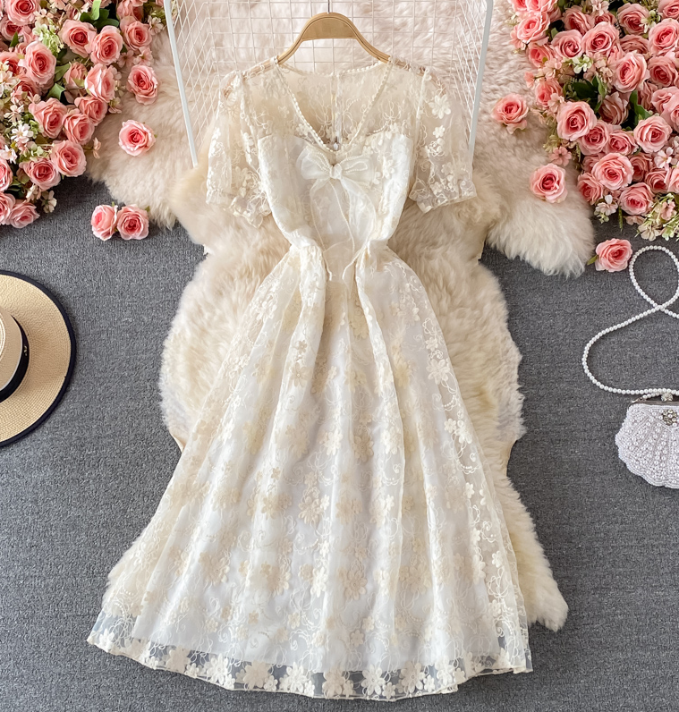 A Line Cute Lace Short Dress Fashion Dress