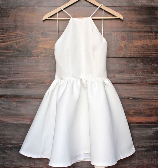 White Short Backless Homecoming Dresses Prom Dresses Party Dresses For Women