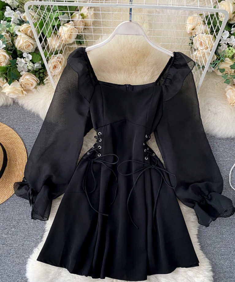 Cute A Line Long Sleeve Waist Dress on Luulla Cute A Line Long Sleeve Waist Dress on Luulla