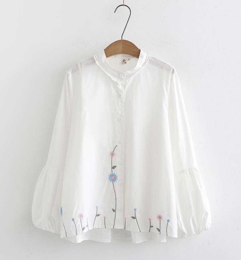 Lovely Embroidered Long-sleeved Shirt