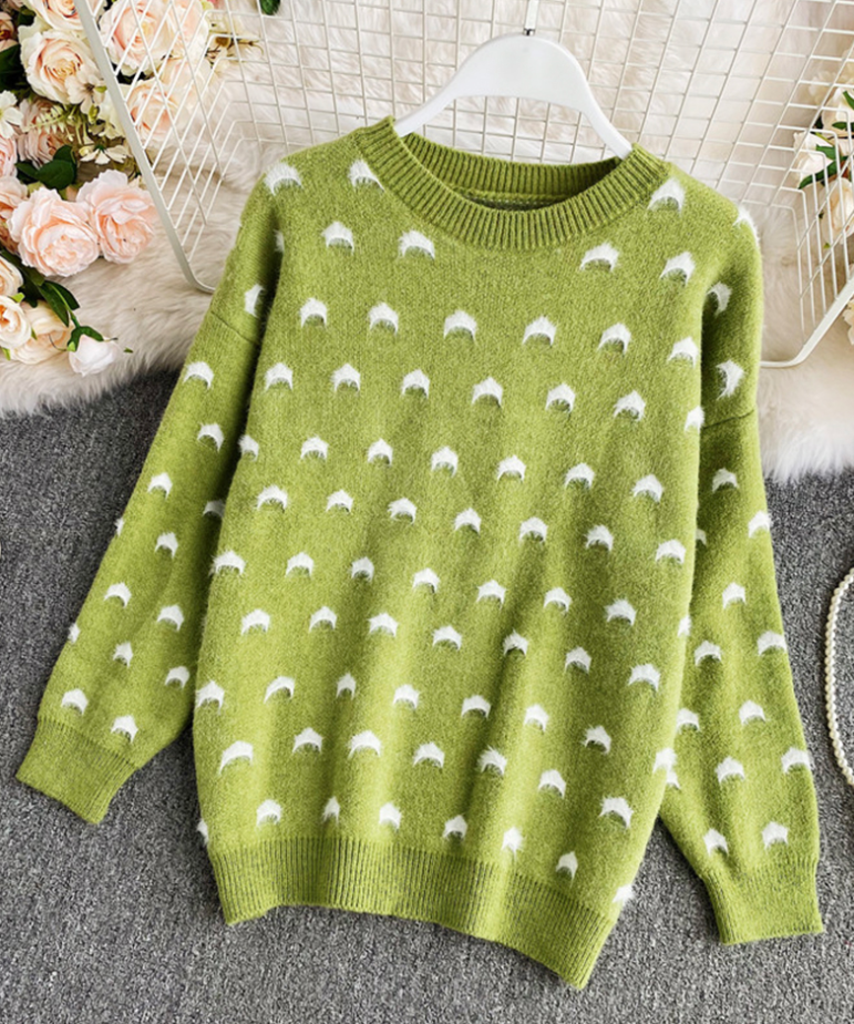 Cute Round Neck Loose Sweater
