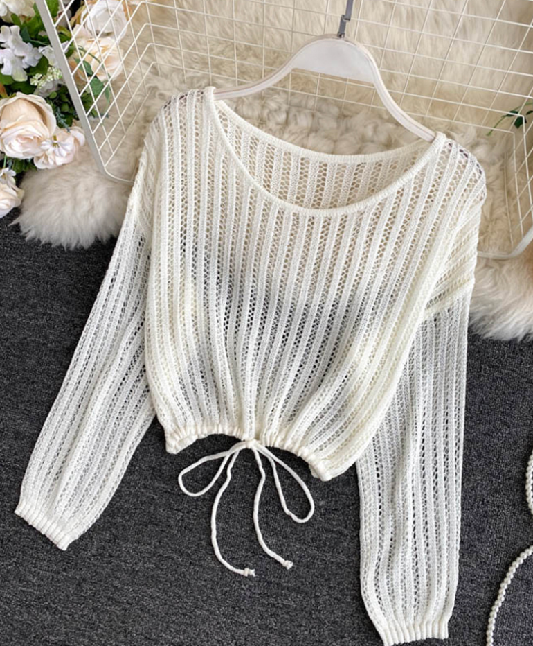 Thin Cut-out Knitted Top