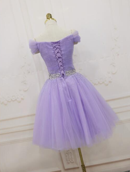 Light Purple Knee Length Homecoming Dress, Short Prom Dress on Luulla