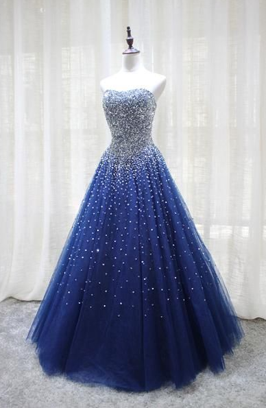 Gorgeous A Line Prom Dress With Beading, Handmade Beaded Formal Gown