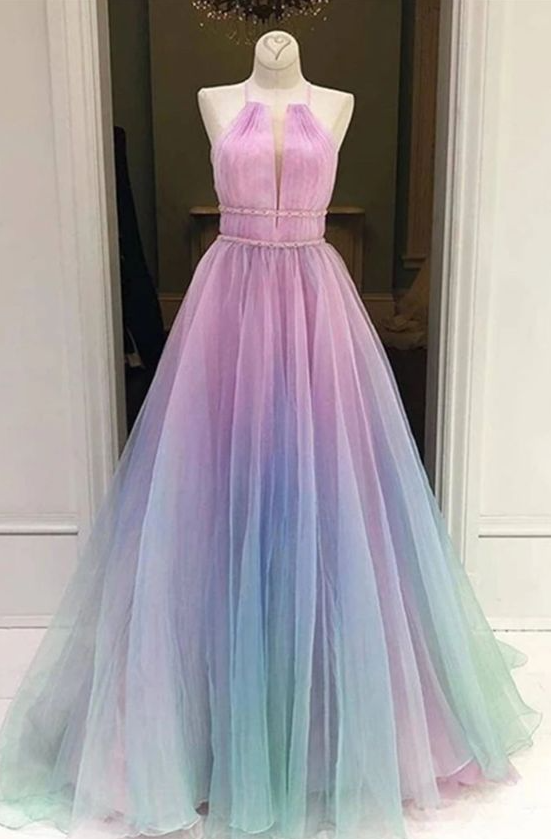 BMbridal Glamorous Off-the-Shoulder Sequins Evening Gowns Long Multi-Color  Prom Dress | BmBridal