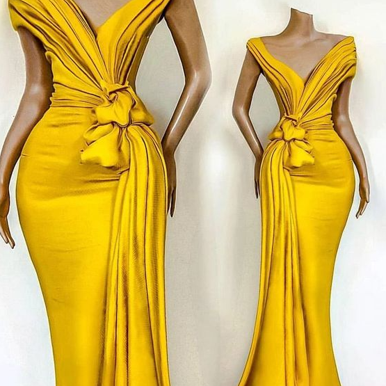 Sexy African Evening Dresses Pleats Knoted Prom Gowns On Luulla 4544