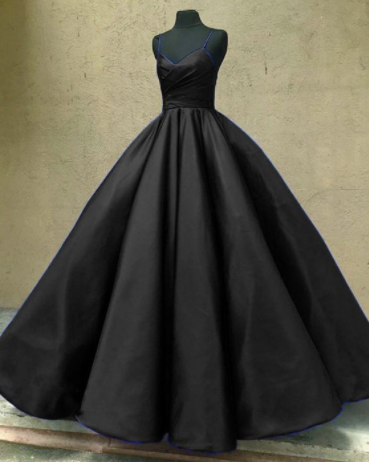 Simple Black Tulle Prom Dress, Black Velvet Tulle Formal Dress – shopluu