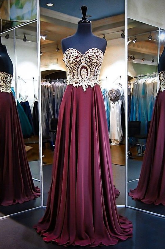 14790 Burgundy Strapless Lace Dress