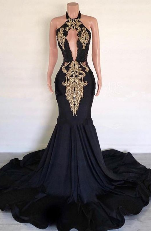 Mermaid Black Long Prom Dresses on Luulla