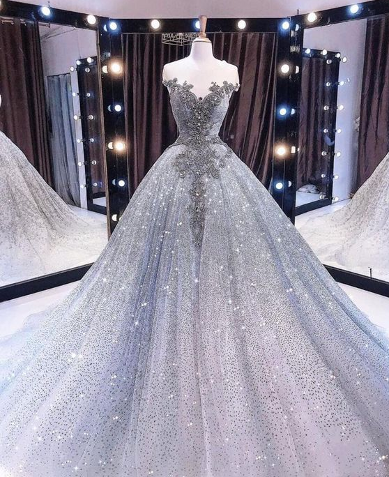 Beautiful Wedding Dress Tulle Long Prom Dress