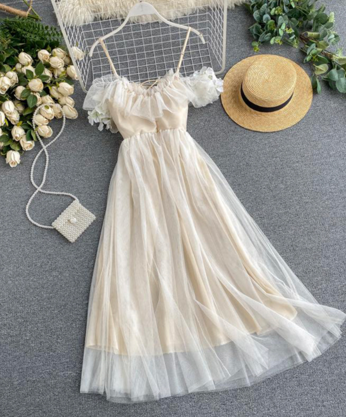 Champagne Tulle Summer Dress