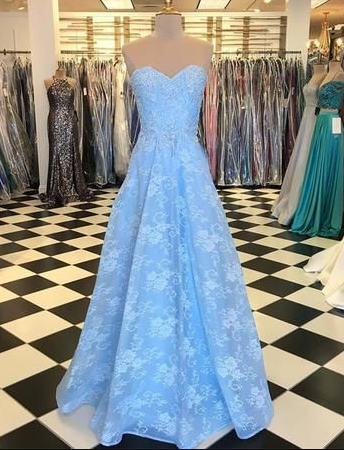 A Line Strapless Prom Pageant Evening Dress