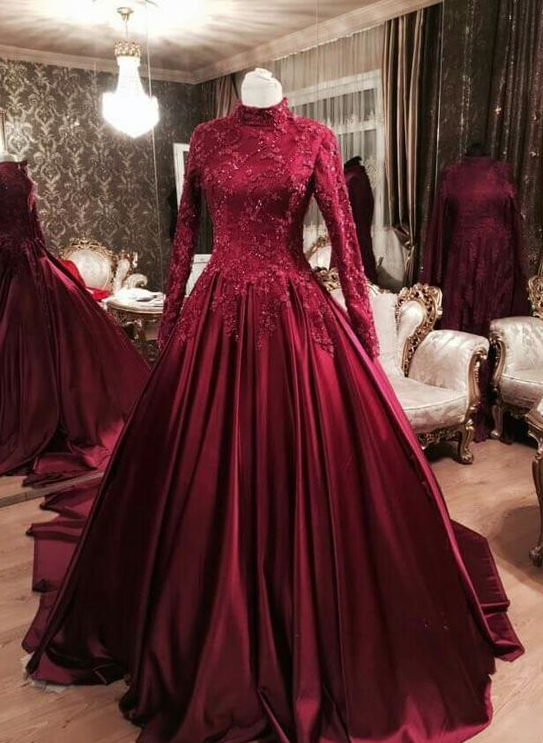 Ball Gown Formal Occasion Dress With Long Sleeves