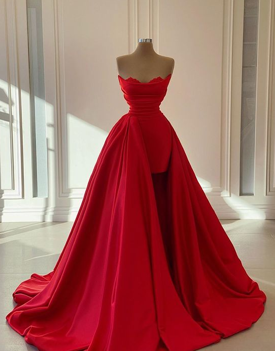 Mermaid Red Prom Dress Evening Gown