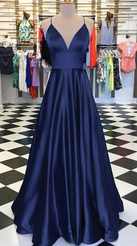 Satin V Neck Prom Dress Satin Princess V Neck Dress Homecoming Dresses V  Neck Prom Dress