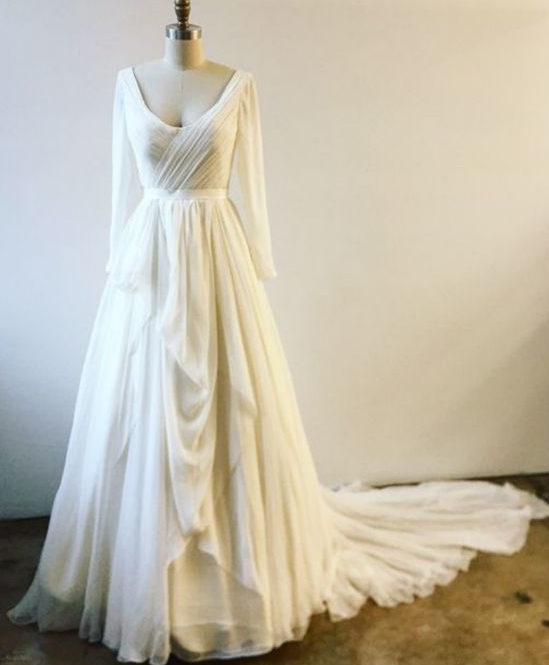 Fashion Mermaid Long Sleeve Prom Dress,evening Dress