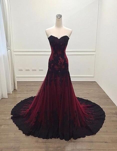 Stylish Halter V Neck Burgundy Long Party Dress Mermaid Evening Gown main image 1