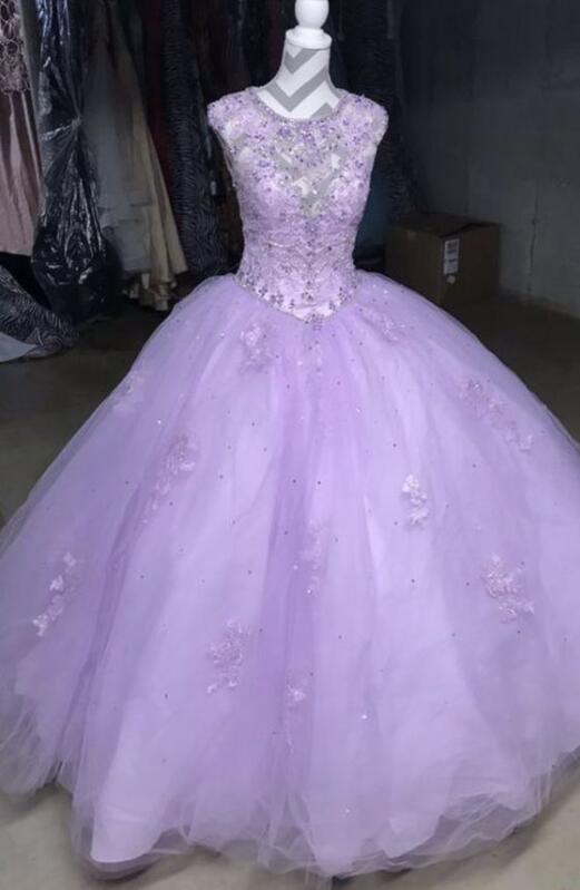 Lilac Ball Gown Quinceanera Dresses,