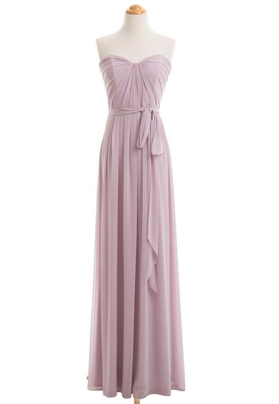 A Line Dusty Pink Bridesmaid Dress, Long Bridesmaid Dress
