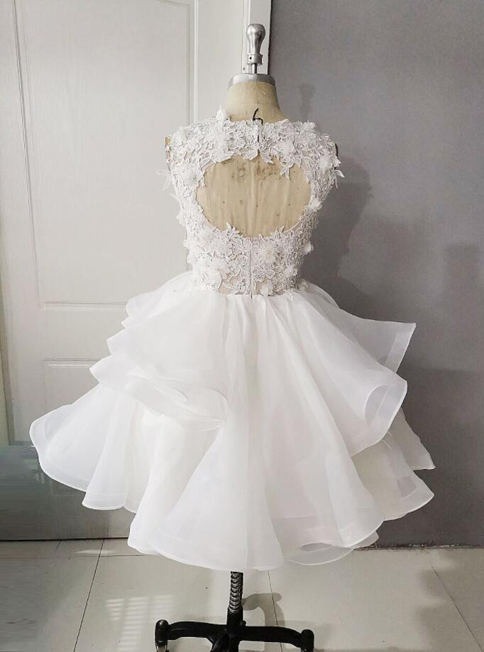 White Short Prom Dress Birthday Party Dress Homecoming Dress
