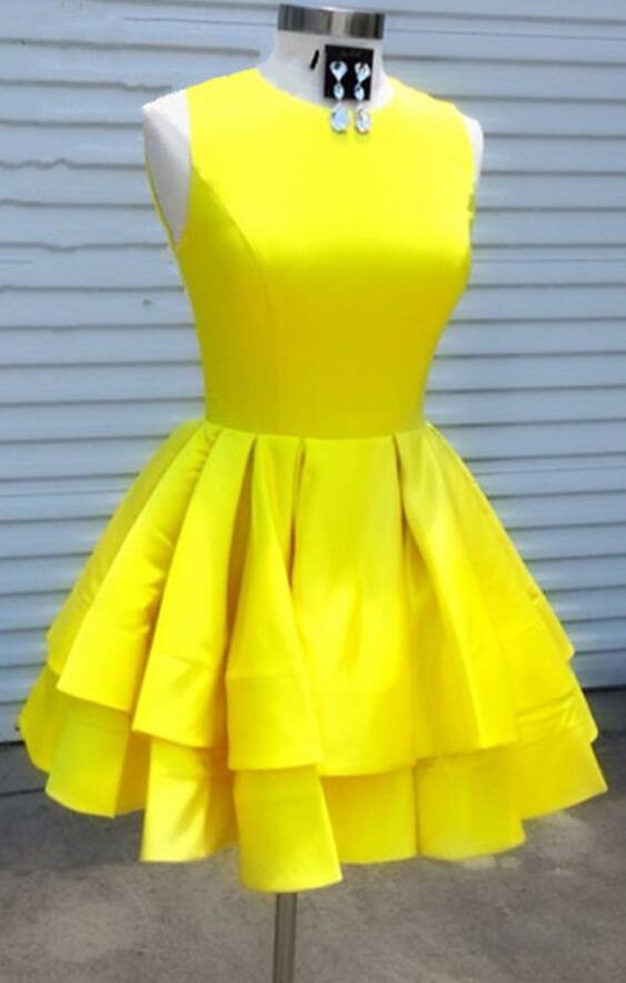 Sexy Short Yellow Dress Semi Formal Dress on Luulla