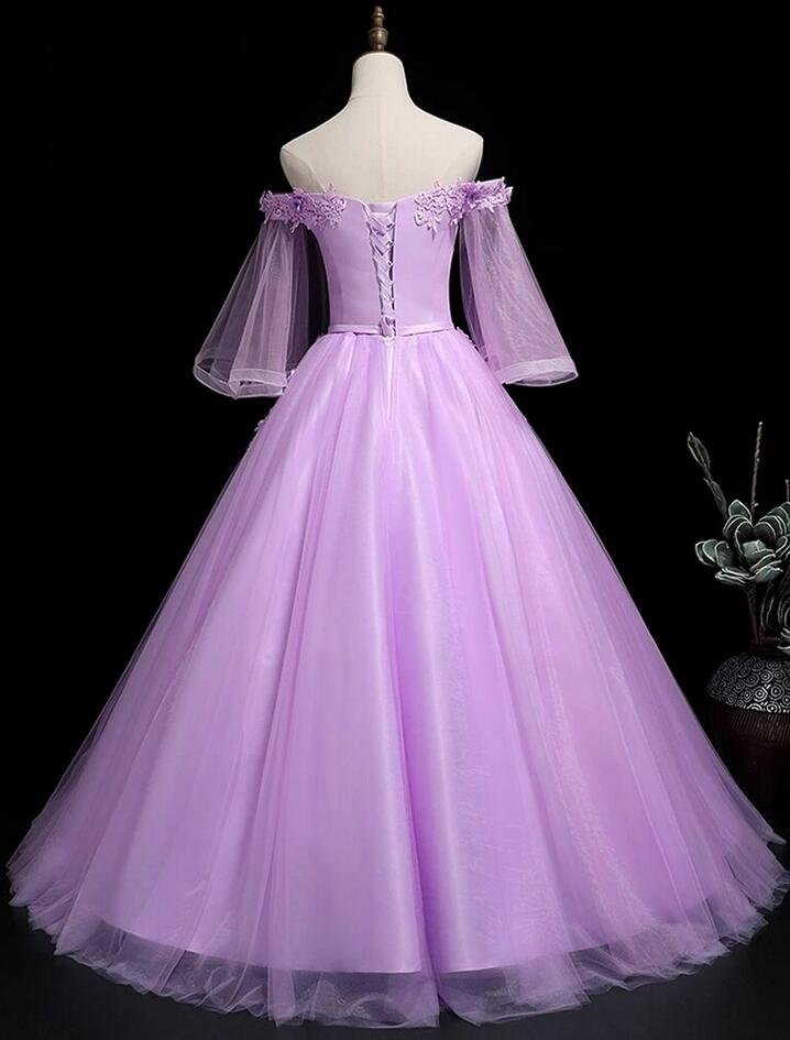 Off-the-shoulder Ruched Tulle A-line Dress Dusk
