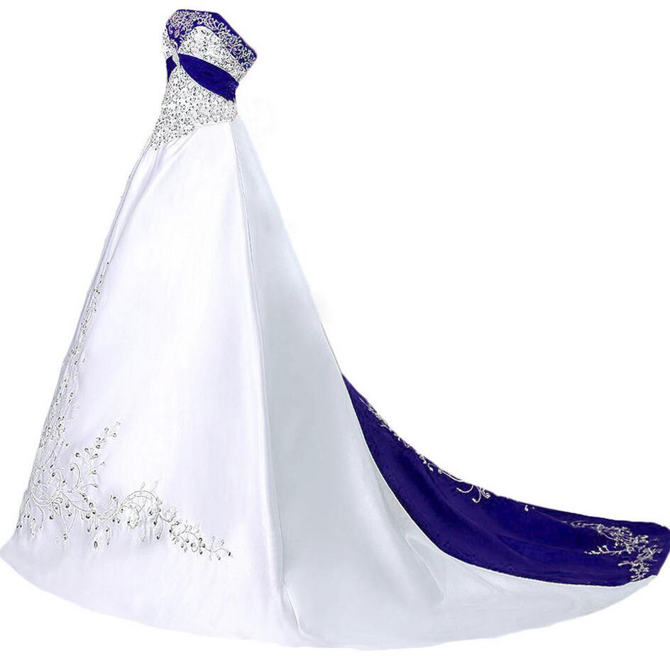 Straplessroyal Blue Wedding Dresses,bridal Dresses