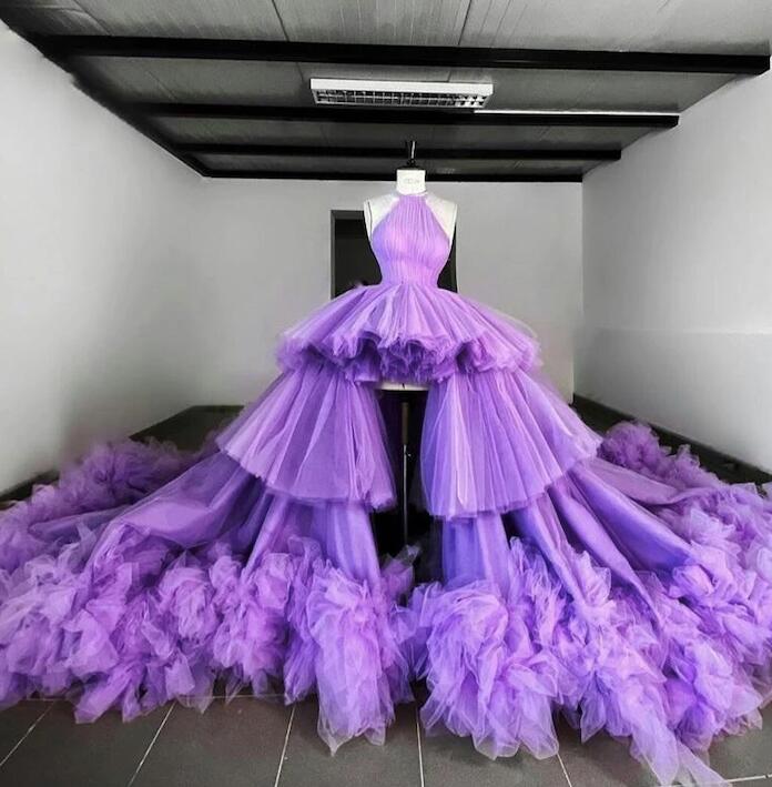 Lina Gorgeous Purple Tulle Party Wear Dress