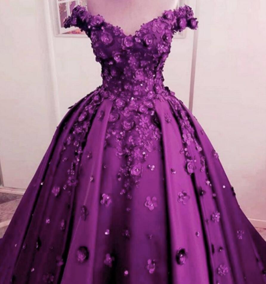 Purple Sequin Birthday Ball Gown Prom Dress Party Dress