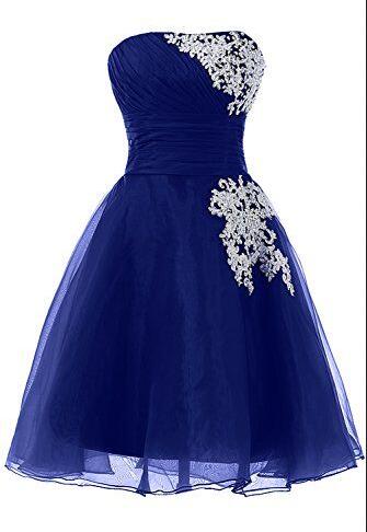 Strapless Organza Lace Homecoming Dress