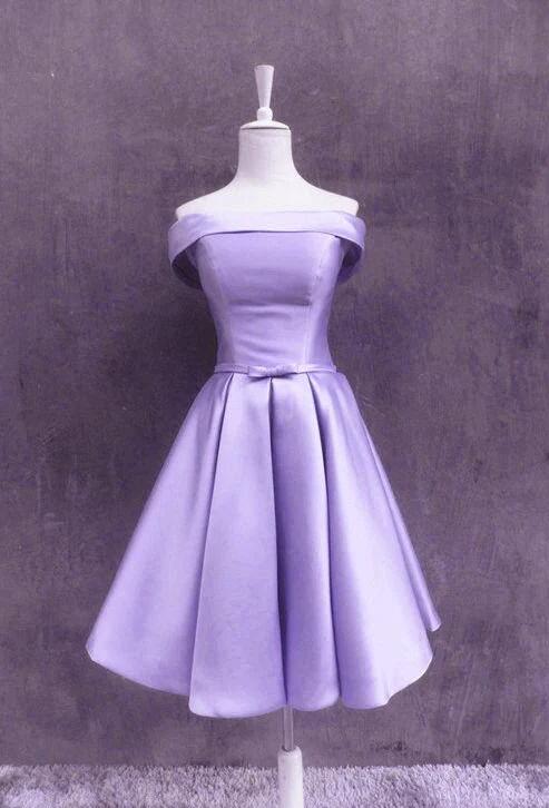 Off Shoulder Lavender Homecoming Dress