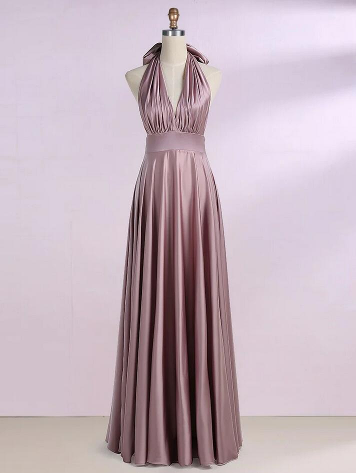 Elegant A-line Pink Evening Dress,Pink Vacation Dress Y5278