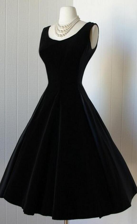 A Line Black Short Homecoming Dress