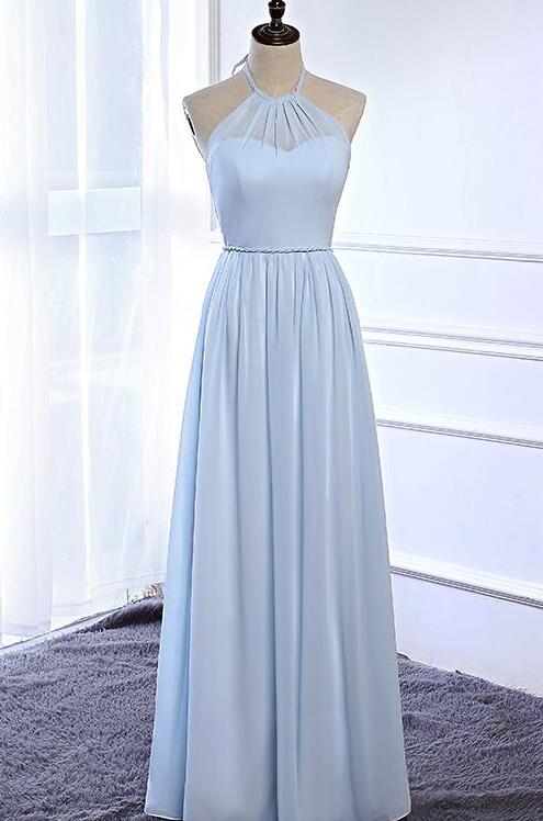 Simple Chiffon Halter Dress for Bridesmaid with Slit Azalea Plus Size main image 1