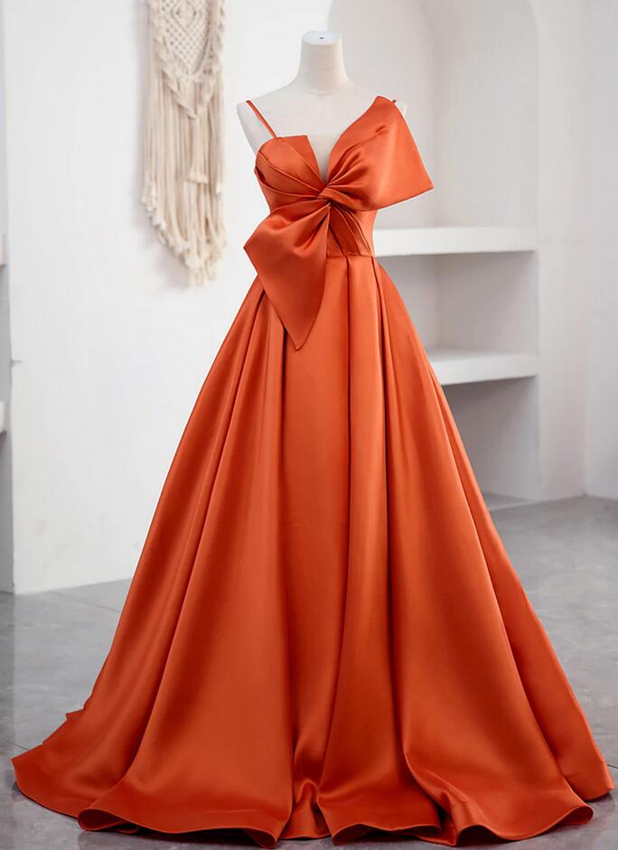 Satin Orange Prom Dress Elegant Burnt Orange Formal Dress Orange Prom Dress With Poofy Satin Orange Prom Dress Elegant Burnt Orange Formal Dress Orange Prom Dress With Poofy
