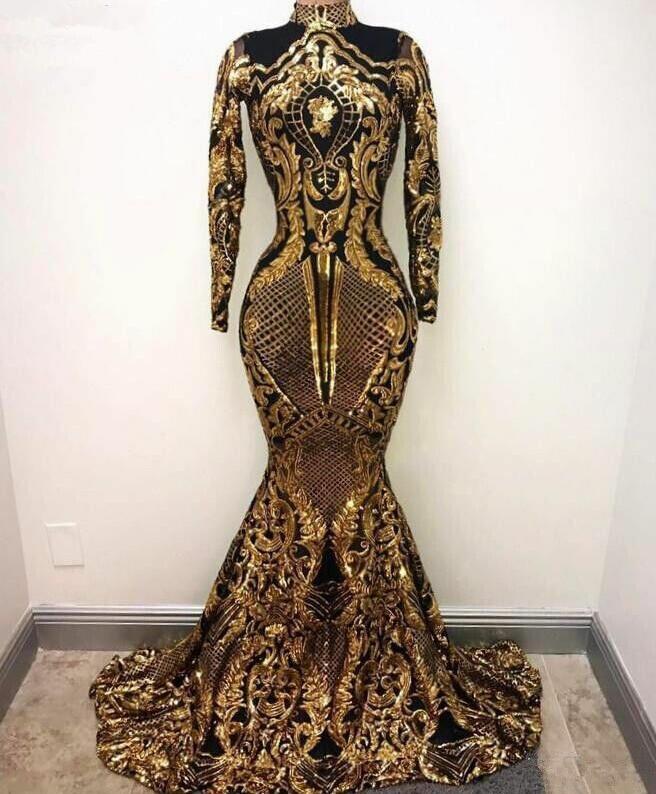 Vintage High Neck Modest Prom Dress With Long Sleeves