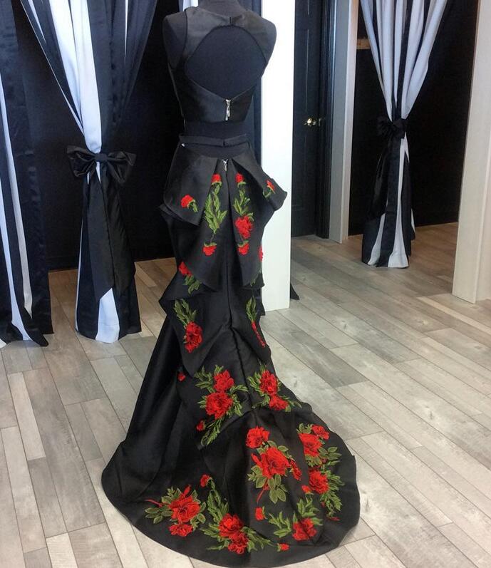 Prom Dress,modest Prom Dress,black Evening Dress