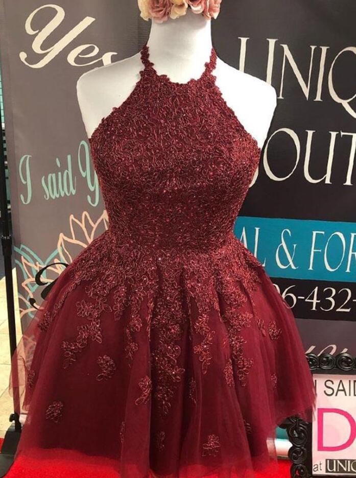 Sexy Halter Neck Backless Short Burgundy Prom Dresses on Luulla Sexy Halter Neck Backless Short Burgundy Prom Dresses on Luulla