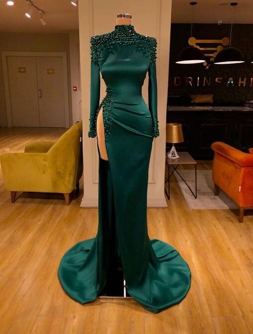 High Neck Beaded Evening Dress 2023 on Luulla