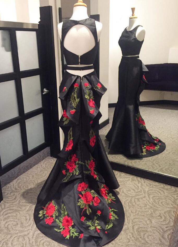 Two Pieces White Mermaid Prom Dress