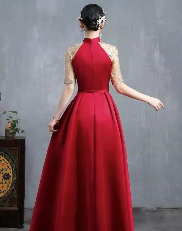HIGH NECK SPARKLE DRESS BURGUNDY