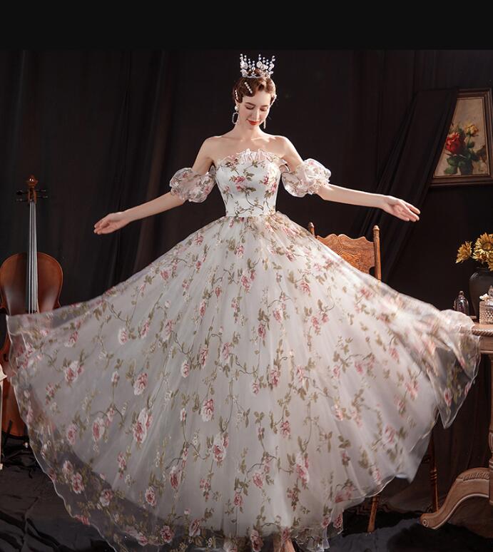 Off Shoulder Long Floral Evening Dress on Luulla