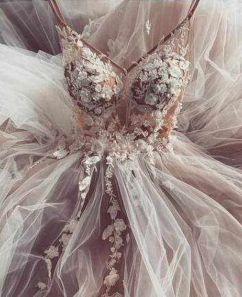 Elegant A Line Spaghetti Straps Long Prom Dresses Birthday Outfits Evening Gown main image 0