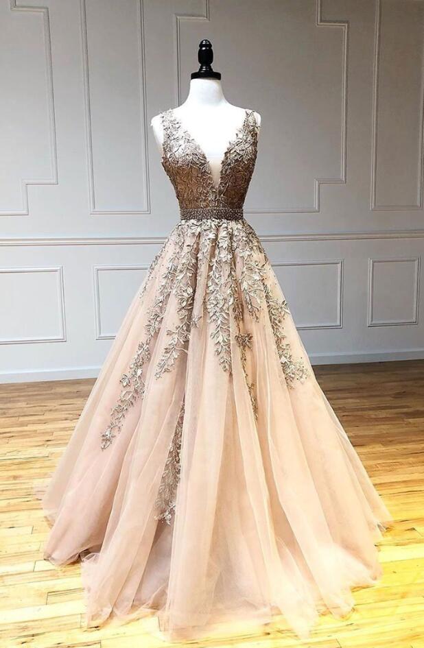 blue dress for baby girl Long A Line Beaded Corset Lace Wedding Dress main image 0