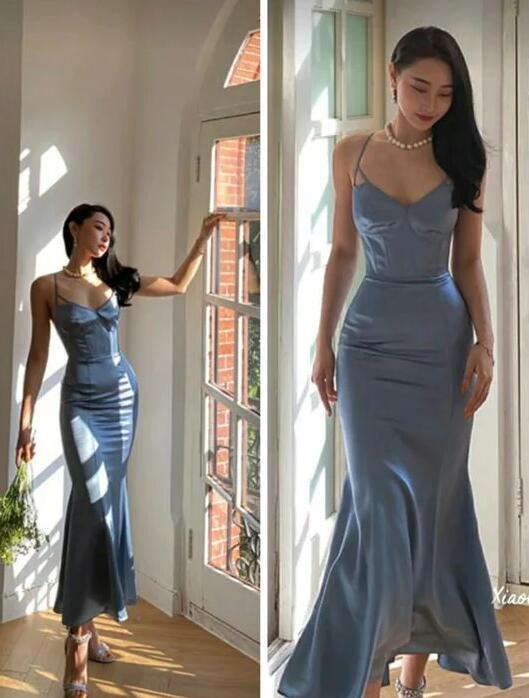 A Line Stain Evening Gown Prom Dress